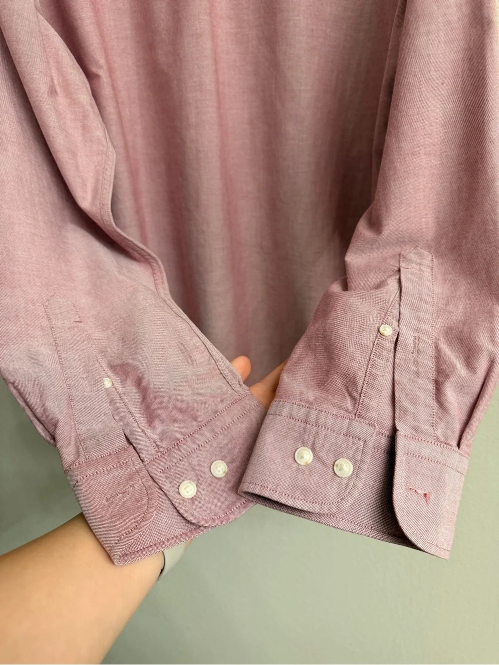 Banana Republic Men's Button-Down Shirt in Dusty Pink Grant Fit Size XL